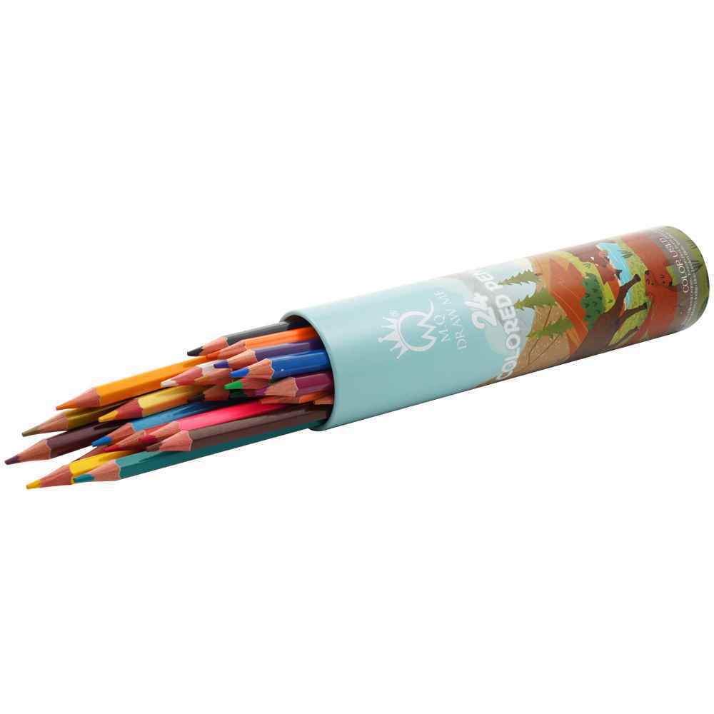 مداد رنگی 24 رنگ قوطی ام کیو کد2405 - بسته 12 تایی