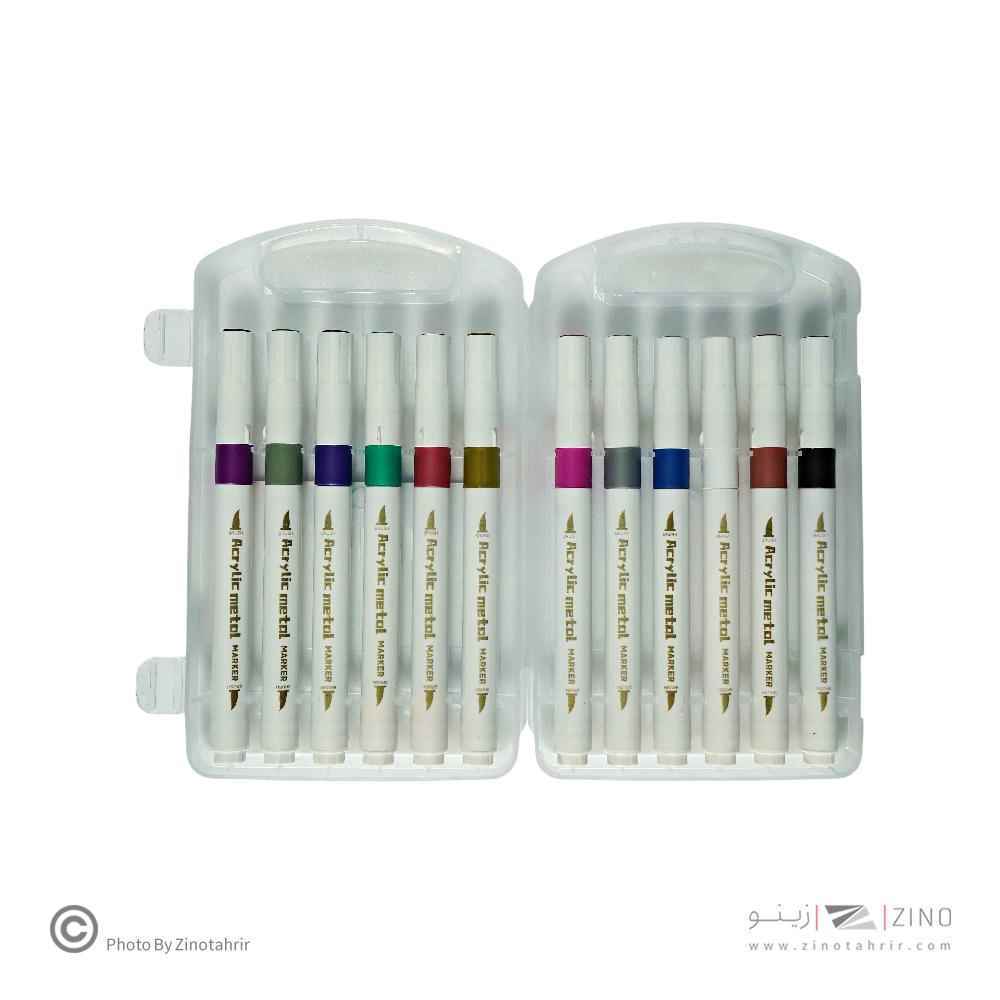 ماژیک اکریلیک12رنگ متال پیداکس کدP-1612