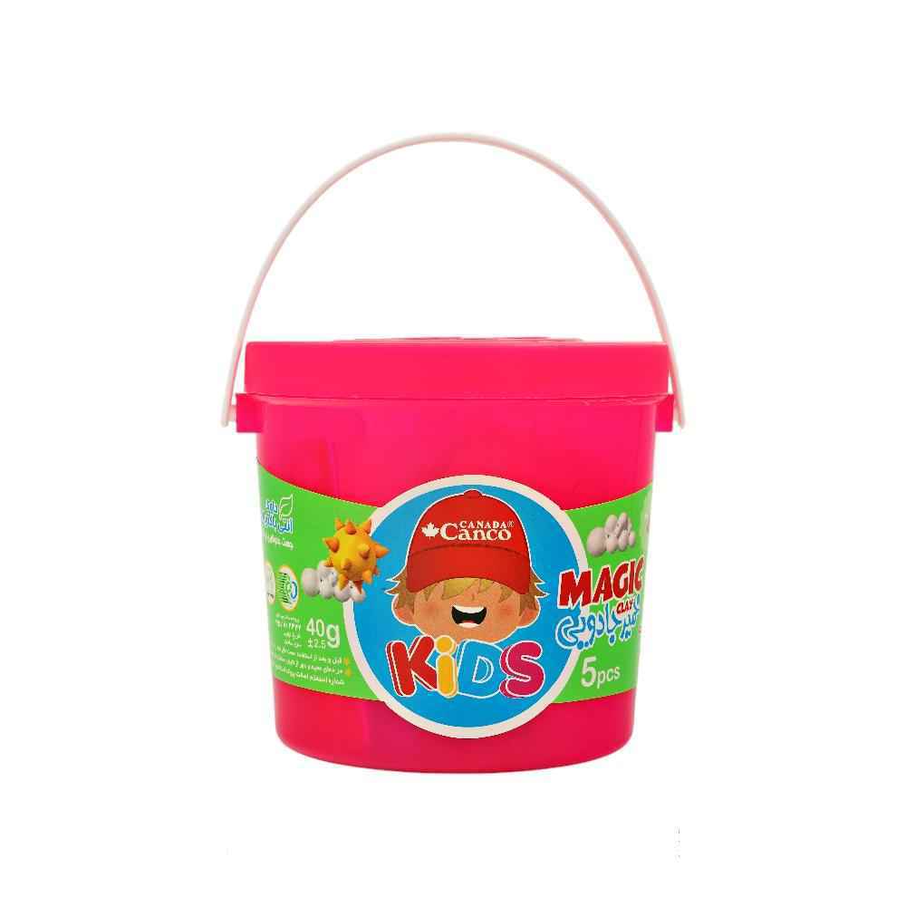 خمیربازی 5 رنگ جادویی (40گرم سطلی دسته دار) آنتی باکتریال کنکو