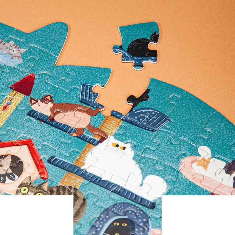 پازل کیدفنز کد2407 | پاتوق گربه ها 150 تکه | Kid Fans Cats Lounge | کد KS2407