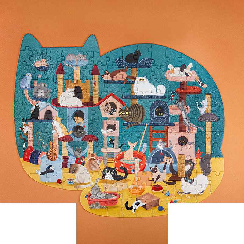 پازل کیدفنز کد2407 | پاتوق گربه ها 150 تکه | Kid Fans Cats Lounge | کد KS2407