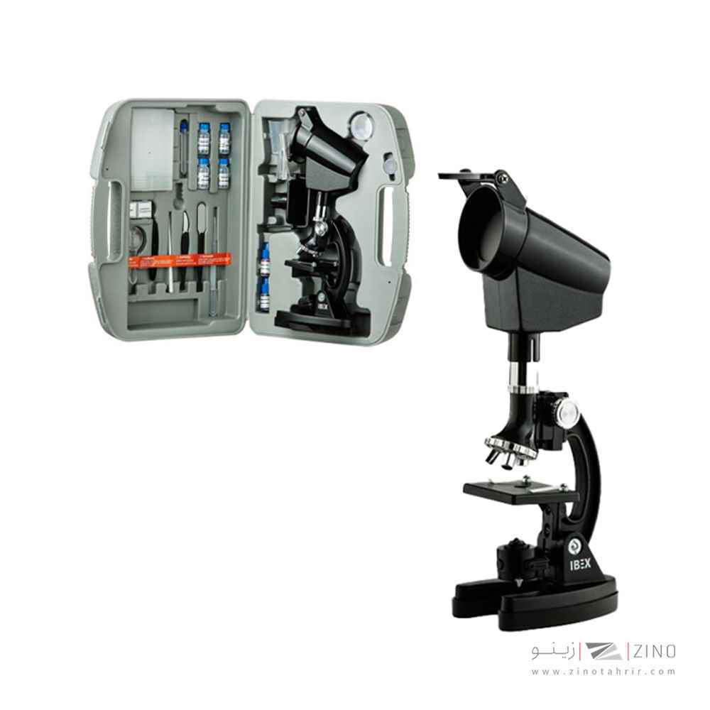 میکروسکوپ دانش آموزی IBEX مدل Zoom Box Vision 1200X | بدنه فلزی با آداپتور دیجیتال و کیف هاردباکس