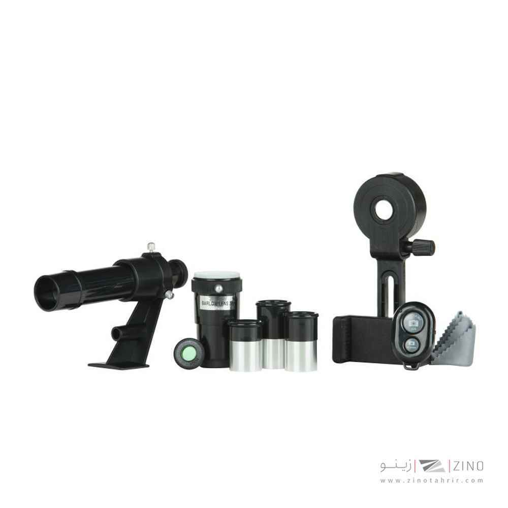 تلسکوپ نیمه حرفه ای  زیتازی مشکی F70076 PRO | بزرگنمایی 525 برابر + هلدر موبایل عکاسی نجومی