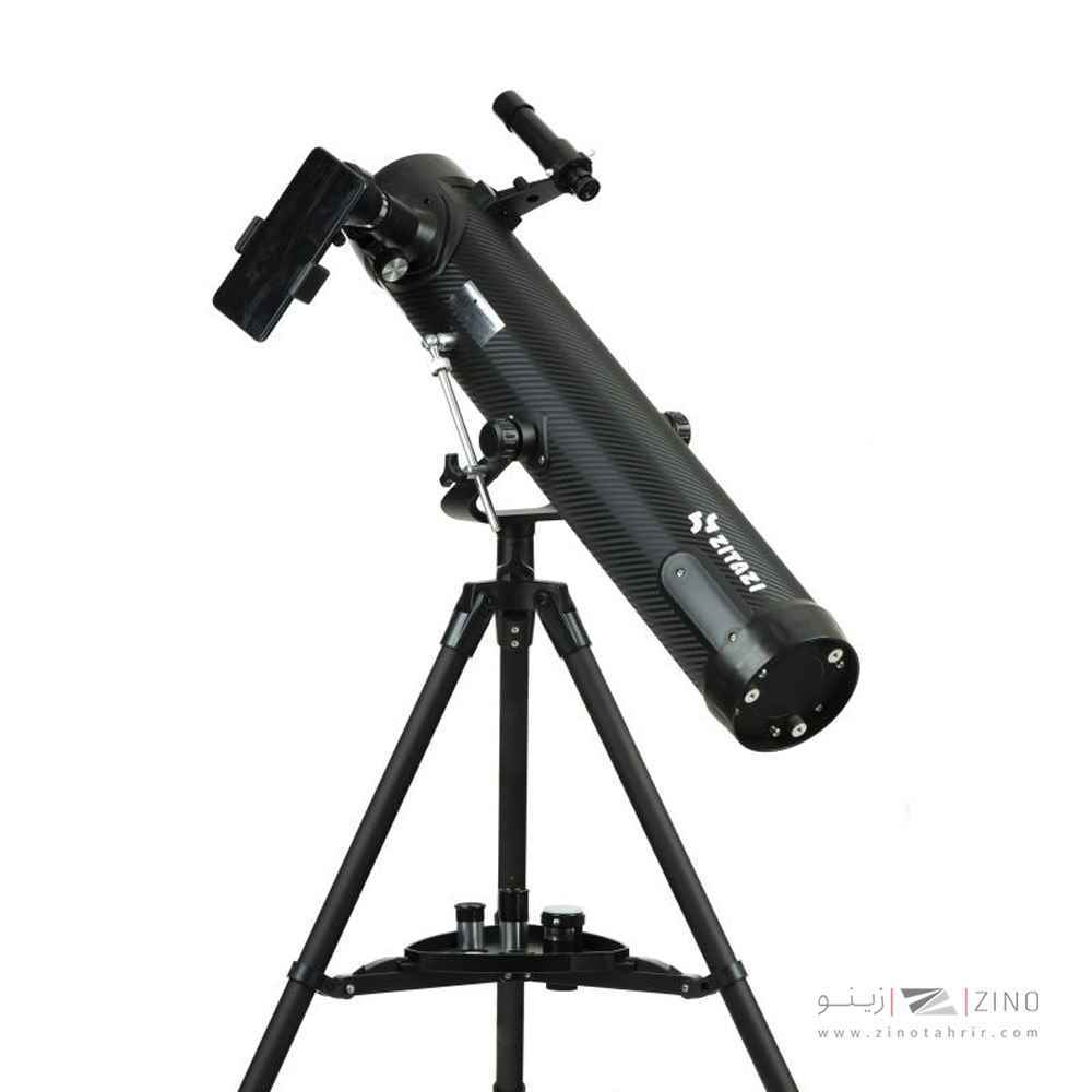 تلسکوپ نیمه حرفه ای  زیتازی مشکی F70076 PRO | بزرگنمایی 525 برابر + هلدر موبایل عکاسی نجومی