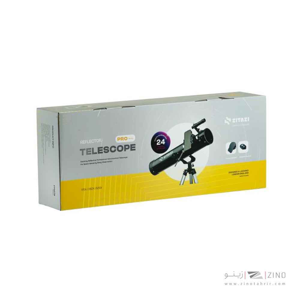 تلسکوپ نیمه حرفه ای  زیتازی مشکی F70076 PRO | بزرگنمایی 525 برابر + هلدر موبایل عکاسی نجومی