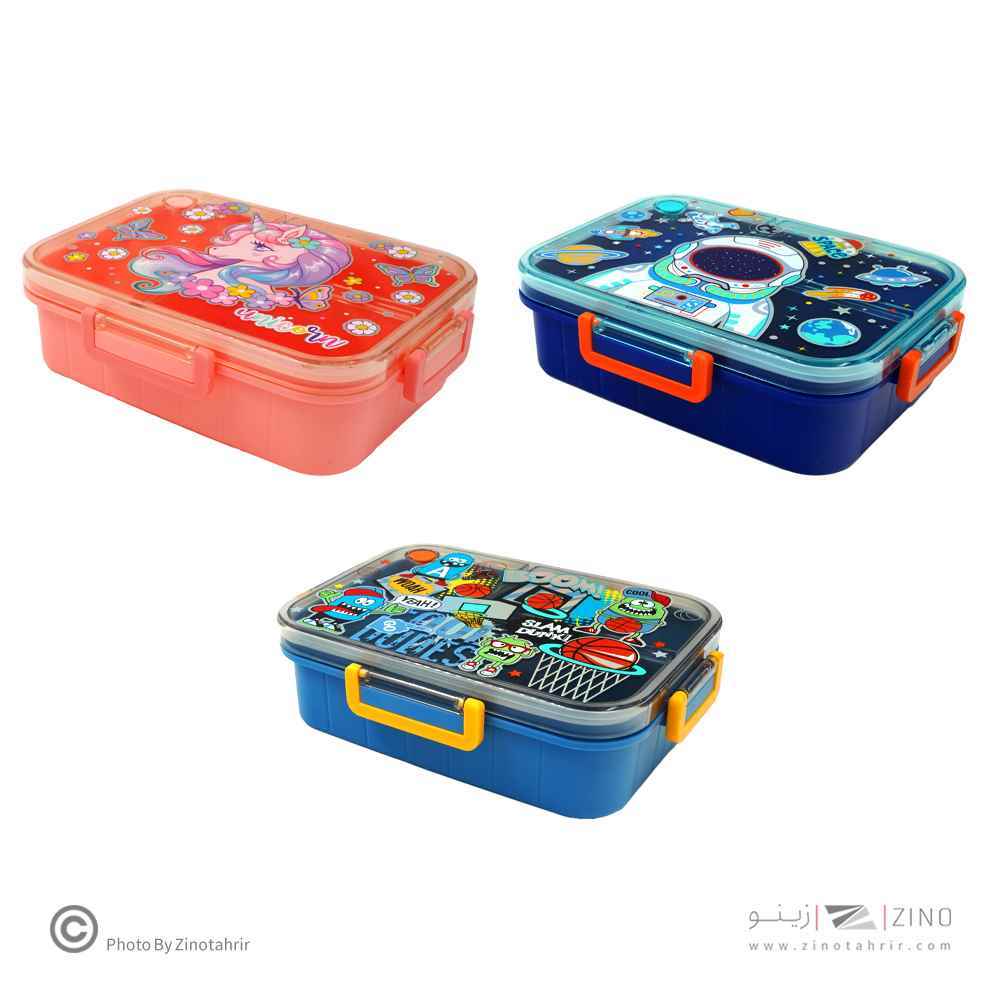 ظرف غذا تک طبقه1200میل مستطیل سه خانه فانتزی وست کدU2096