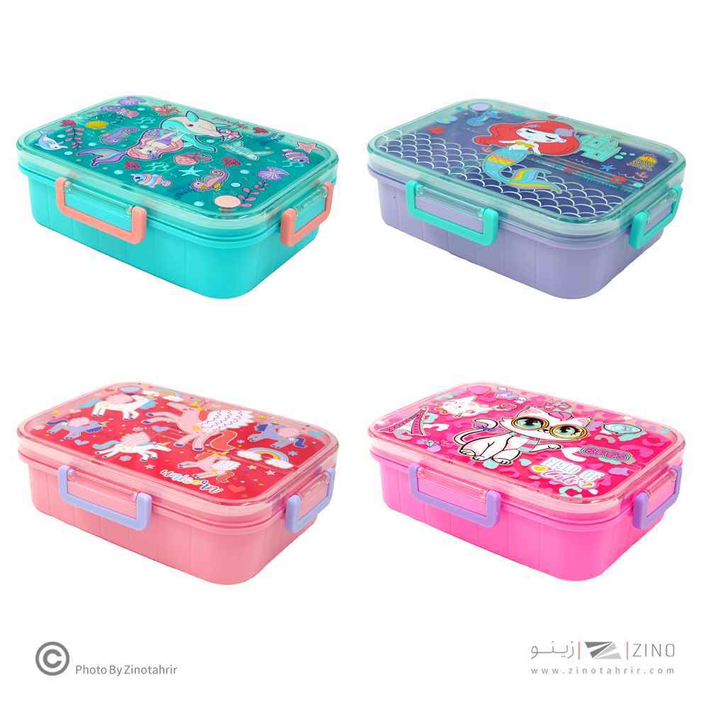 ظرف غذا تک طبقه1200میل مستطیل سه خانه فانتزی وست کدU2096