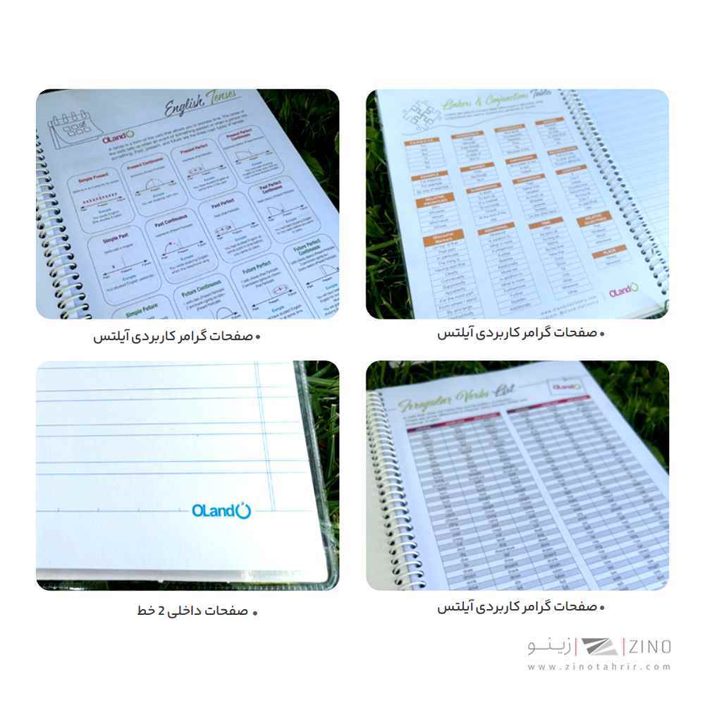 دفتر 40 برگ دو خط سیمی مجلد  الند کد ENG40-2L - بسته 12 تایی